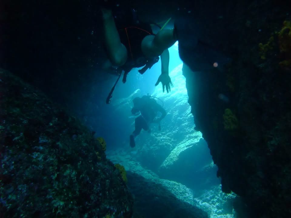 Divers in Blue Cave
